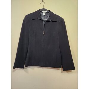 Pursuits Ltd Womens Size 8 Blazer Jacket Black Full Zip Front‎